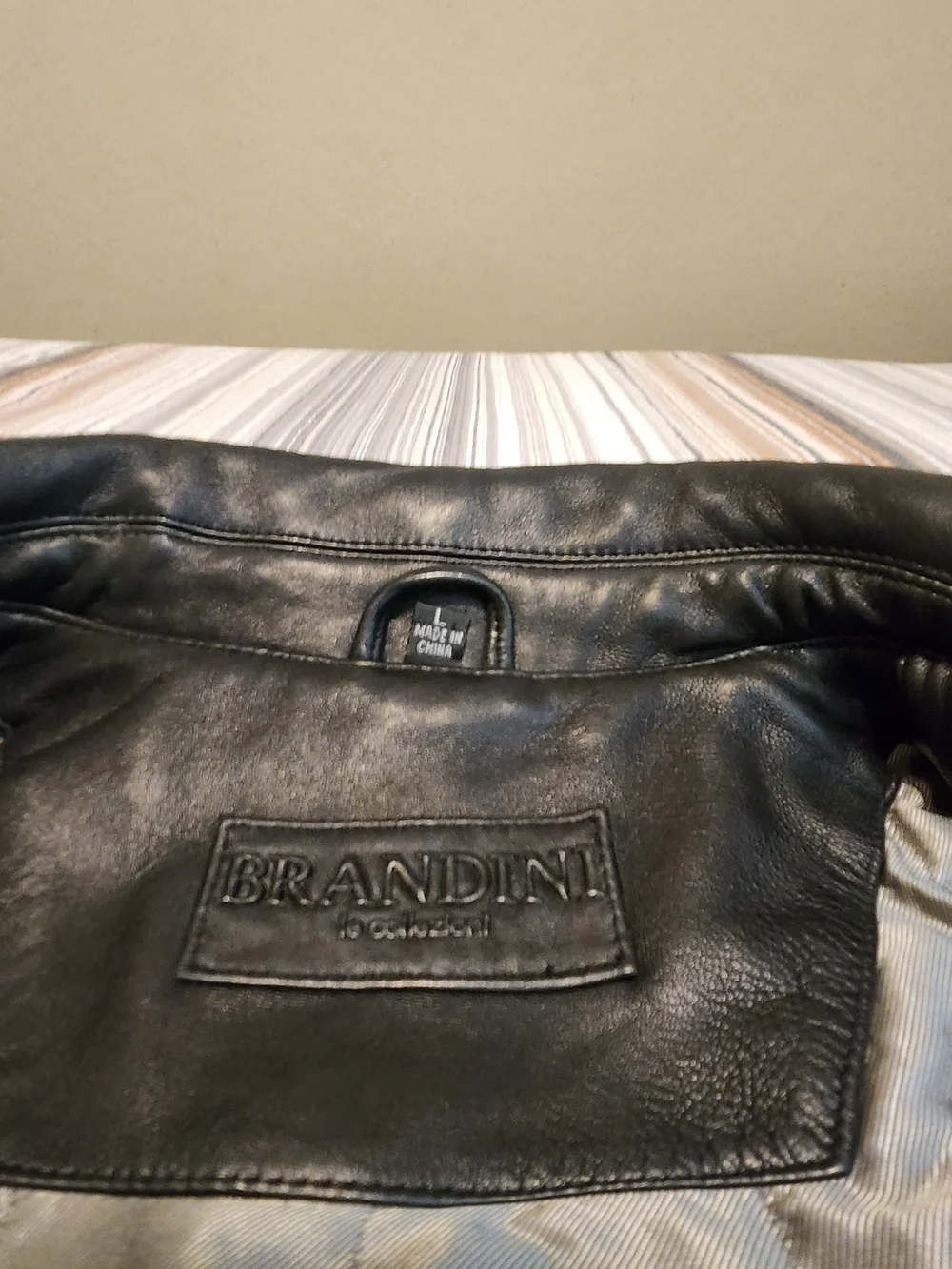 Brandini Black Leather Le Collezioni Jacket Mens Size Large
